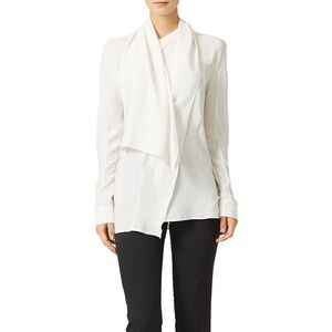 TY-LR The Philo Shirt Silk Chiffon Cream Drape Scarf Tie S